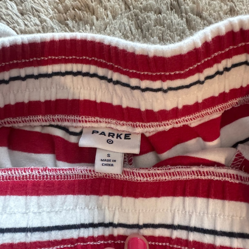 Parker Red and White Striped Women’s Shorts - Picture 2 of 3